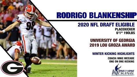 Rodrigo Blankenship - 2020 NFL Draft Eligible Placekicker - Training Highlights W ...