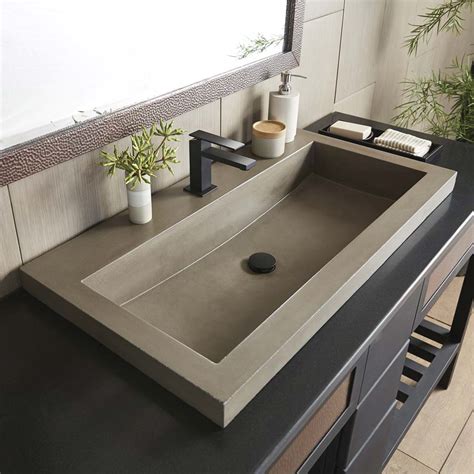 Trough 3619 | 36-Inch Concrete Trough Bathroom Sink | Native Trails