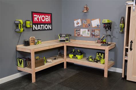 RYOBI Nation | Garage work bench, Diy workbench, Garage decor