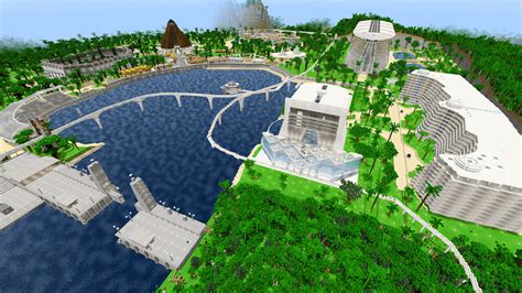 Jurassic World Map 2015 Isla Nublar Map 2015 v5 Map Minecraft Bedrock PE Edition - Lake Area ...