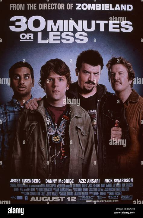 30 MINUTES OR LESS, US poster, from left: Aziz Ansari, Jesse Eisenberg ...