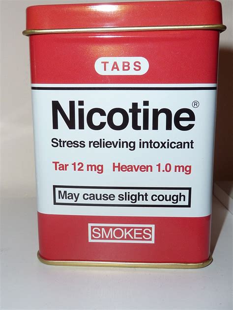 Nicotine: cigarette tin | Nicotine: "a stress relieving into… | Flickr