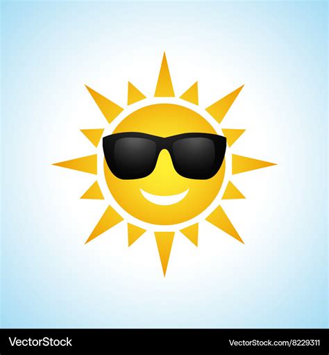 Cute cartoon summer sun icon Royalty Free Vector Image