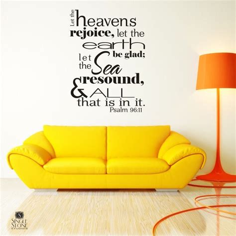 Bible Verse Wall Decals Psalm 96:11 Vinyl by singlestonestudio