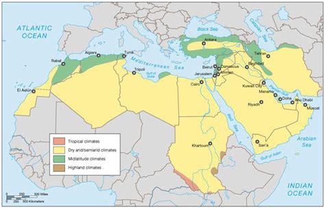 Climate Map Of The Middle East | Coastal Map World