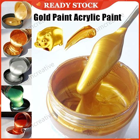 60ml/100ml/300ml High Quality 24K Gold Paint for Metal Wood Leather Waterproof Color Shift Paint ...