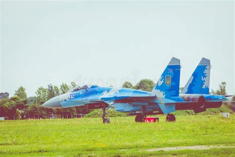 RADOM, POLAND - AUGUST 26, 2017 : Ukrainian Air Force Sukhoi Su-27 ...