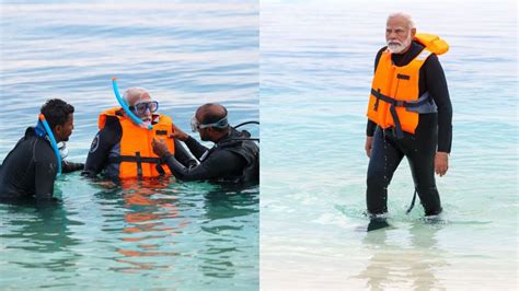 PM Modi shares exquisite pictures from snorkelling experience in Lakshadweep | Today News