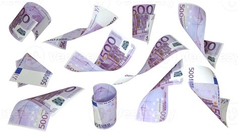 3D rendering of 500 Euro notes flying in different angles and ...