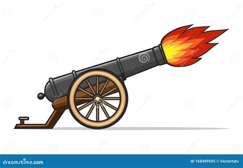 Firing Cannon And Cannonball Cartoon | CartoonDealer.com #42514969