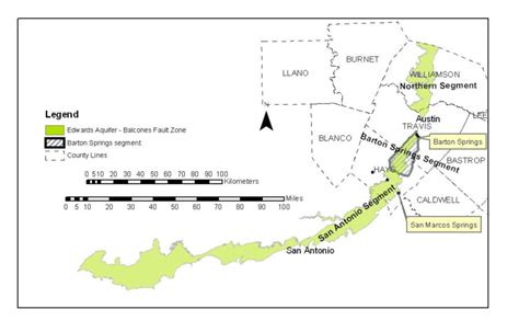 Balcones Fault Zone Portion of the Edwards Aquifer in Central Texas ...