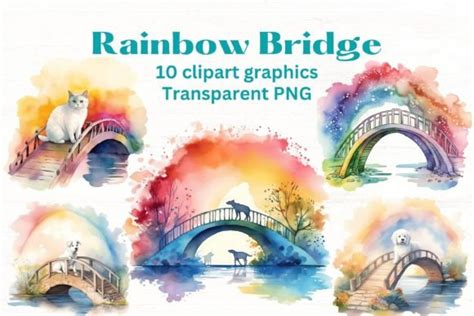 Rainbow Bridge Pet Memorial Clipart Graphic by Mermaids Cove · Creative ...