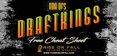 Draftkings NBA DFS Cheat Sheet for Monday 12/12/22 - DFS Lineup ...