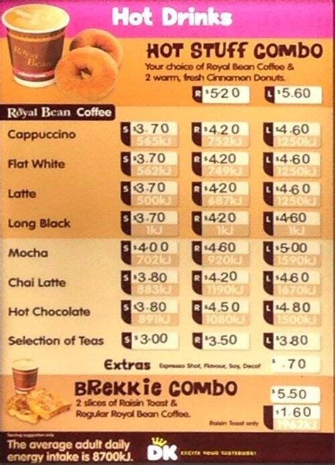 Menu at Donut King cafe, Randwick, 55 Belmore Rd