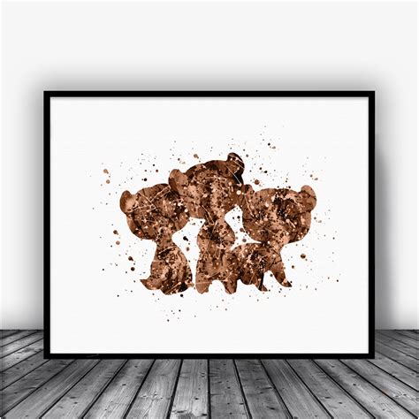 Brave Triplets Bears Art Print Poster | Posters art prints, Disney wall art, Art prints