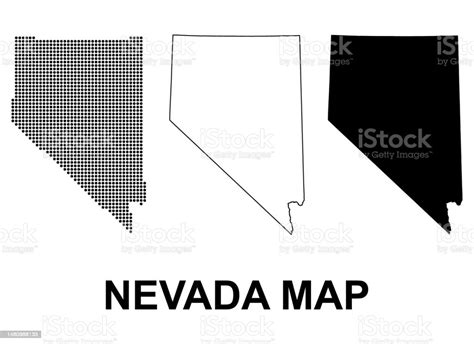 Set Of Nevada Map Shape United States Of America Flat Concept Icon ...