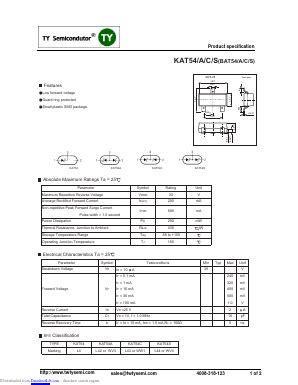 BAT54 Datasheet PDF - TY Semiconductor