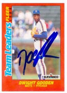 Dwight Gooden autographed baseball card (New York Mets) 1988 Fleer Team ...