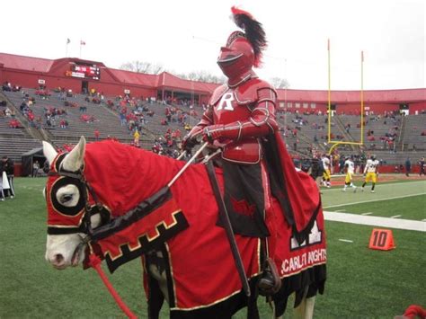 Rutgers University – mascot The Scarlet Knight | Knight on horse, Mascot, Horse costumes