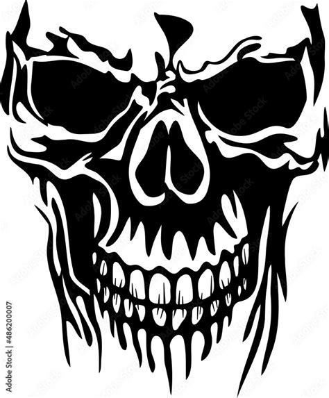 skull skeleton silhouette Stock Vector | Adobe Stock