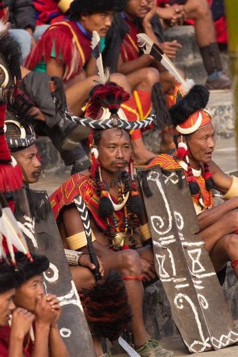 A Naga Tribesman Dressed in Traditional Attire with Traditional Weapons Editorial Photography ...