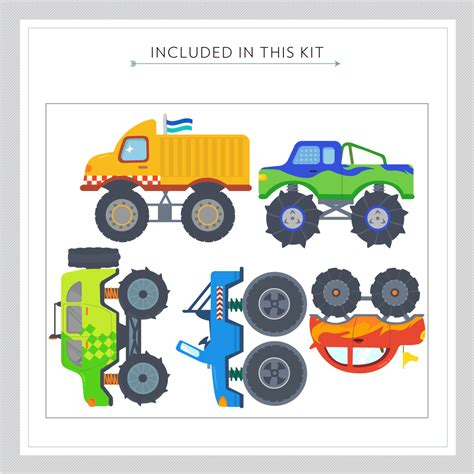 Monster Truck Wall Decals | Monster Truck Wall Mural | Wallums