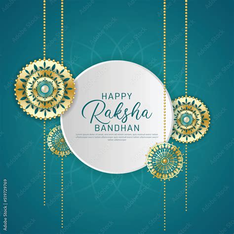 Happy raksha bandhan ceremony poster template design with decorative rakhi. Stock Vector | Adobe ...