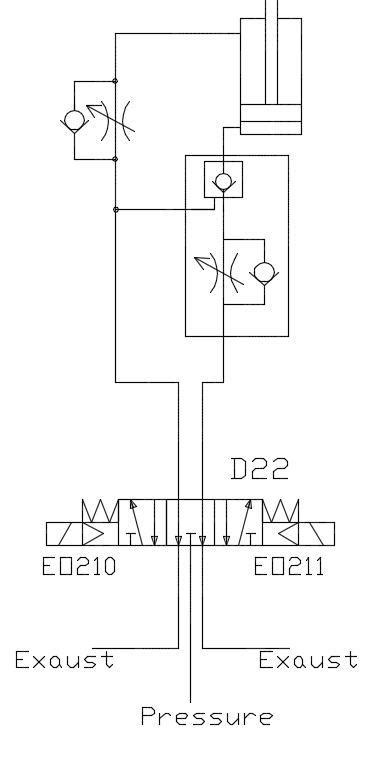 What's the purpose for the flow control/check valve piping in this diagram? : r/Pneumatics