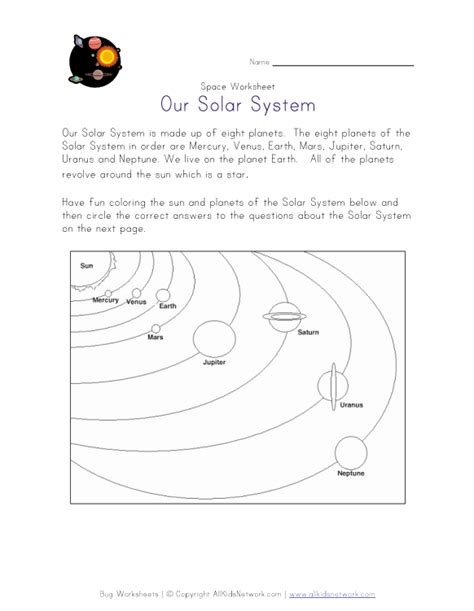 Earth And The Solar System Worksheets