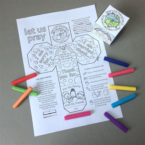 Prayer Cube Colour and Make With Colouring Page - Etsy UK