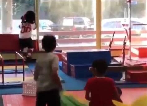 Oops! NJ Devils mascot smashes through window at kid’s party