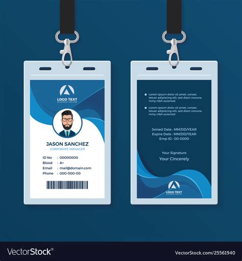 Corporate id card design template Royalty Free Vector Image