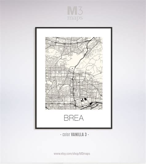 Brea California Brea CA Map Brea Map Brea Print Brea | Etsy