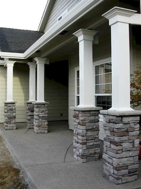 Adorable 85 Exterior House Porch Ideas with Stone Columns https://homeastern.com/2017/10/01/85 ...