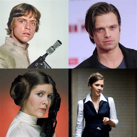 Sebastian Stan as Luke Skywalker and Maggie Gyllenhaal as Princess Leia ...