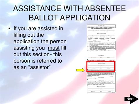 PPT - ABSENTEE BALLOT APPLICATION VOTING PROCEDURES PowerPoint ...