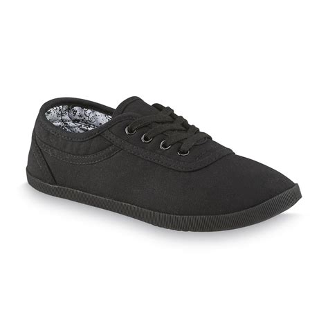 Basic Editions Women's Eavan Black Canvas Oxford Shoe