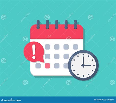 Calendar Deadline with Clock in a Flat Design Stock Vector ...