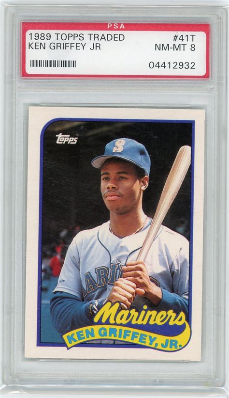 1989 Topps Traded Ken Griffey Jr RC PSA 8 Near Mint #41T Mariners HOF - Hall Of Fame Relics ...