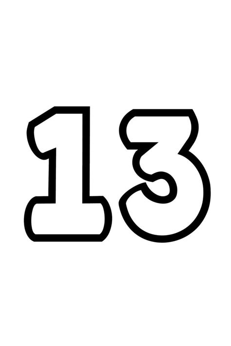 Free Printable Tracing Numbers: Bubble Number 13