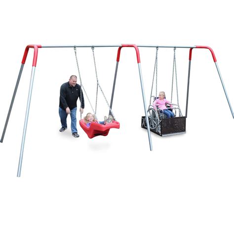 Two Bay ADA Compliant Wheelchair Swing Set with Swings