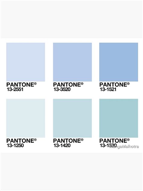 "Shades of Blue - Pantone Swatches" Poster by ManyaMalhotra | Redbubble