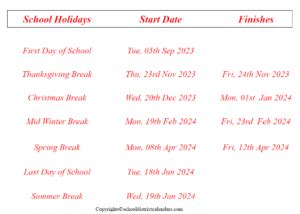 Bellevue School District, Washington Calendar Holidays 2023-2024 School ...