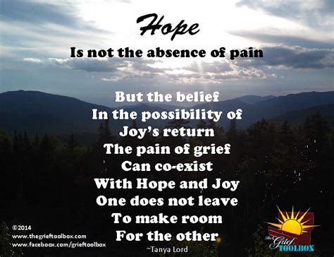 Hope is not the absence of pain A poem | The Grief Toolbox