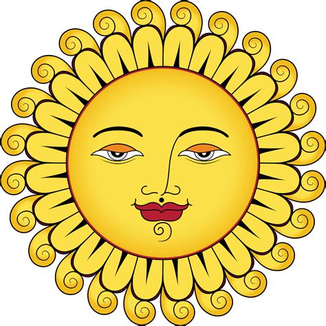 Charm and calm sun face vector illustration clip art 21861126 Vector ...