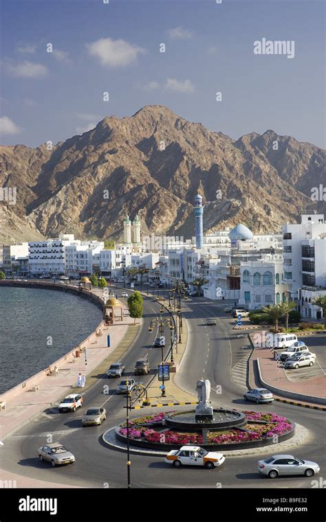 Oman Muscat Dhow Bay city view street scenery sultanate city capital ...