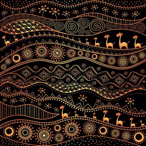 African Hand-drawn Ethno Pattern, Tribal Background. it Can Be Used for ...