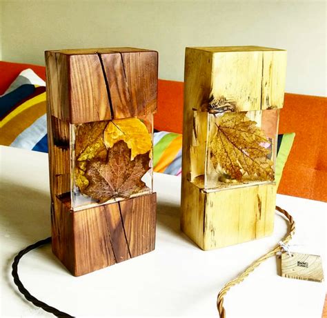 diy-leaf-lamp-epoxy-resin-and-wood - Craftionary