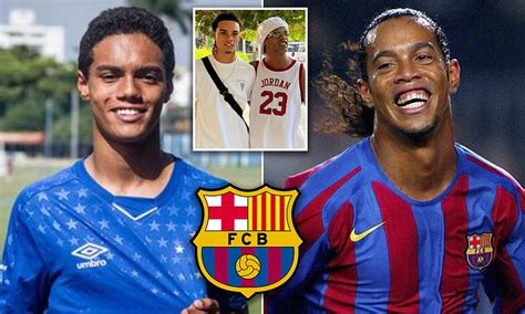 Ronaldinho's child, Joao Mendes, joins Barcelona's academy as he looks to emulate his iconic dad ...