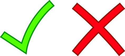 Red Cross And Green Tick - ClipArt Best